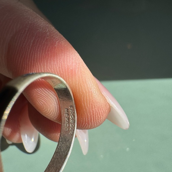 925 Sterling silver MEXICO turquoise inlay dainty ring - Picture 6 of 12